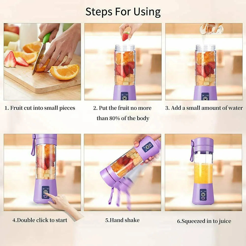 Portable USB Juicer, Add Glass Bottle In Add to cart To get it Free